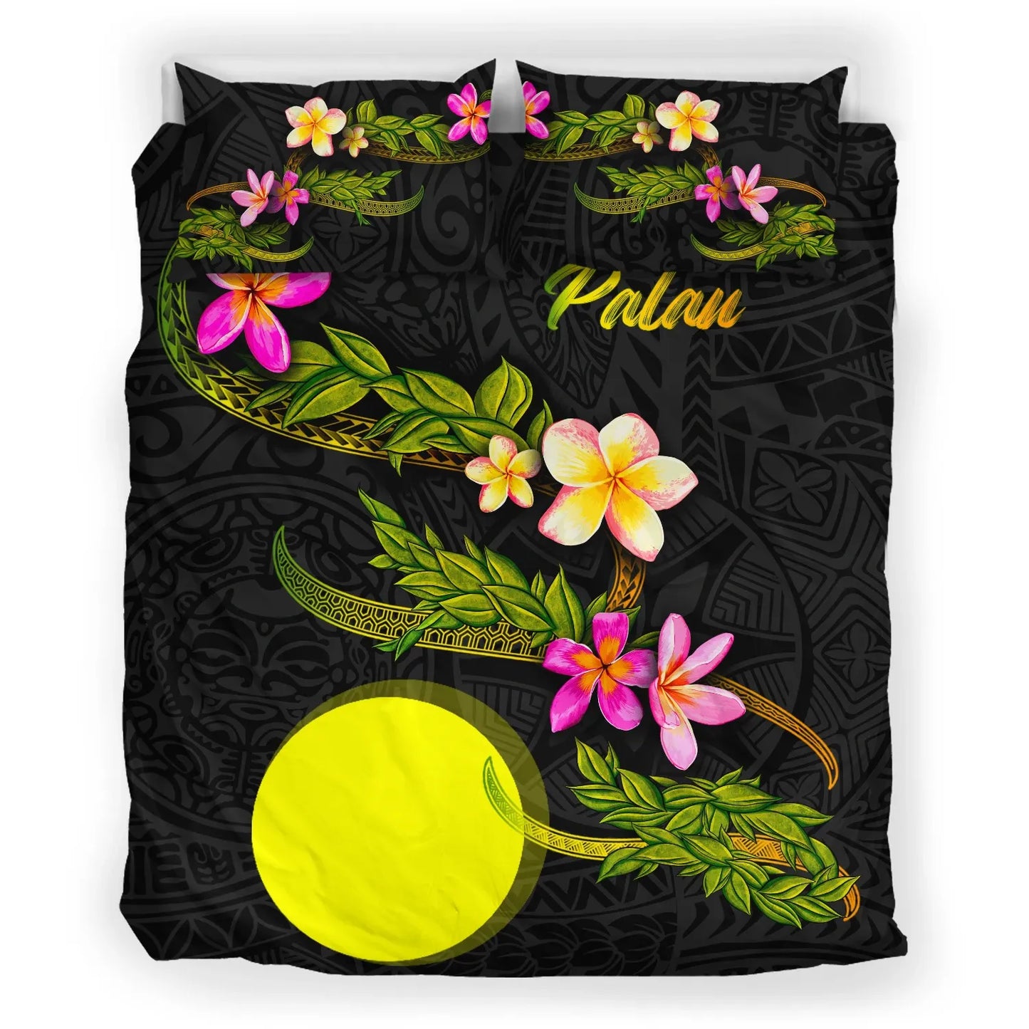 Palau Polynesian Bedding Set - Plumeria Tribal