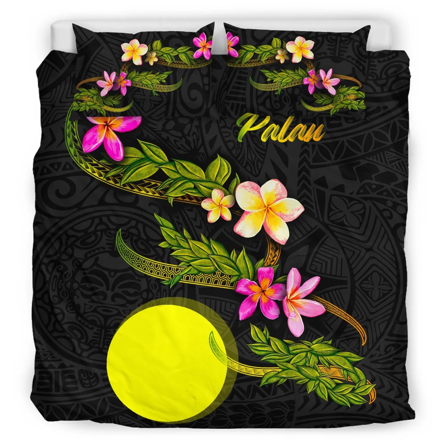Palau Polynesian Bedding Set - Plumeria Tribal