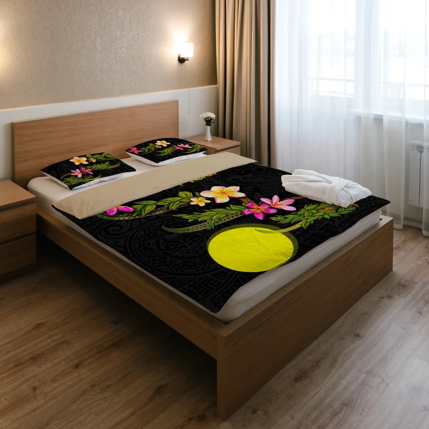 Palau Polynesian Bedding Set - Plumeria Tribal