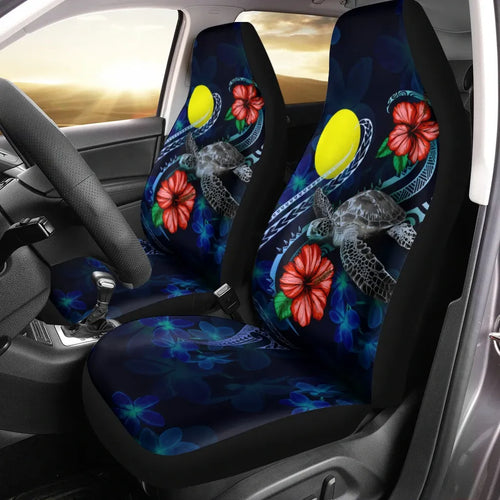 Palau Polynesian Car Seat Covers - Blue Turtle Hibiscus