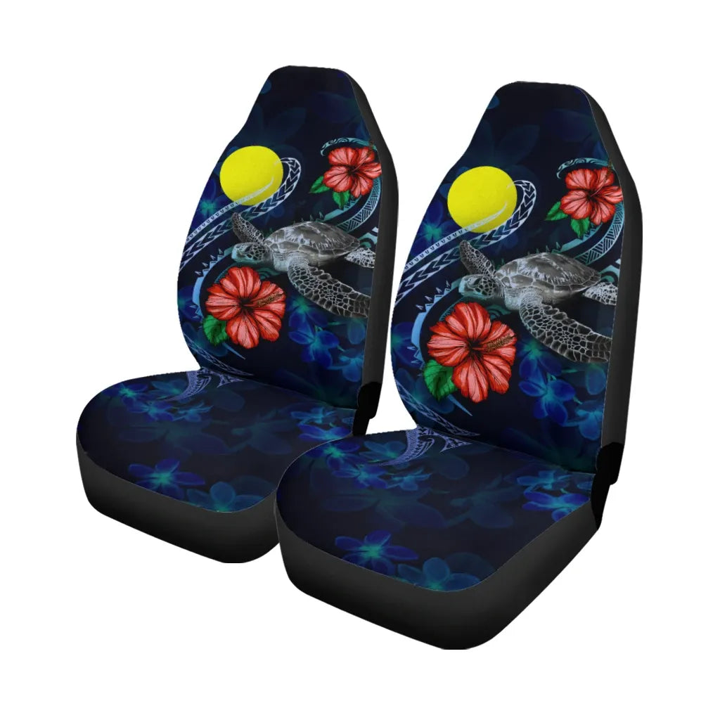 Palau Polynesian Car Seat Covers - Blue Turtle Hibiscus