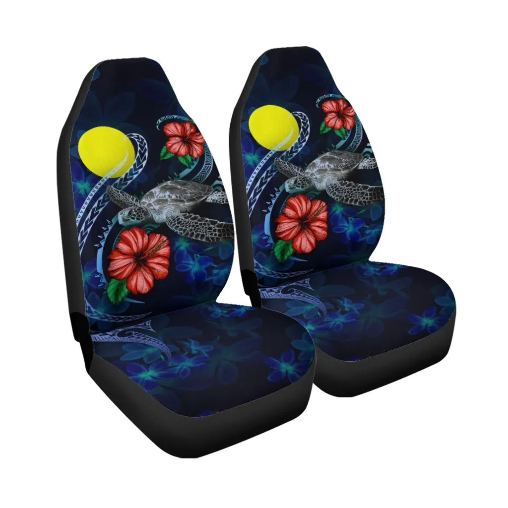 Palau Polynesian Car Seat Covers - Blue Turtle Hibiscus