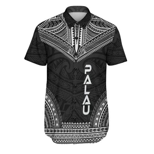 Palau Polynesian Chief Short Sleeve Shirt - Black Version