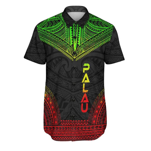 Palau Polynesian Chief Short Sleeve Shirt - Reggae Version