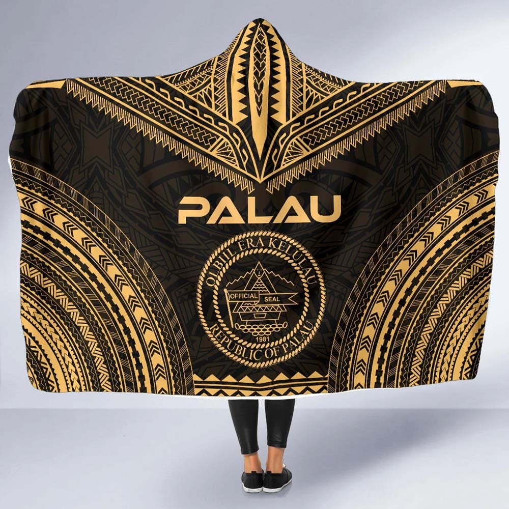 Palau Polynesian Chief Hooded Blanket - Gold Version