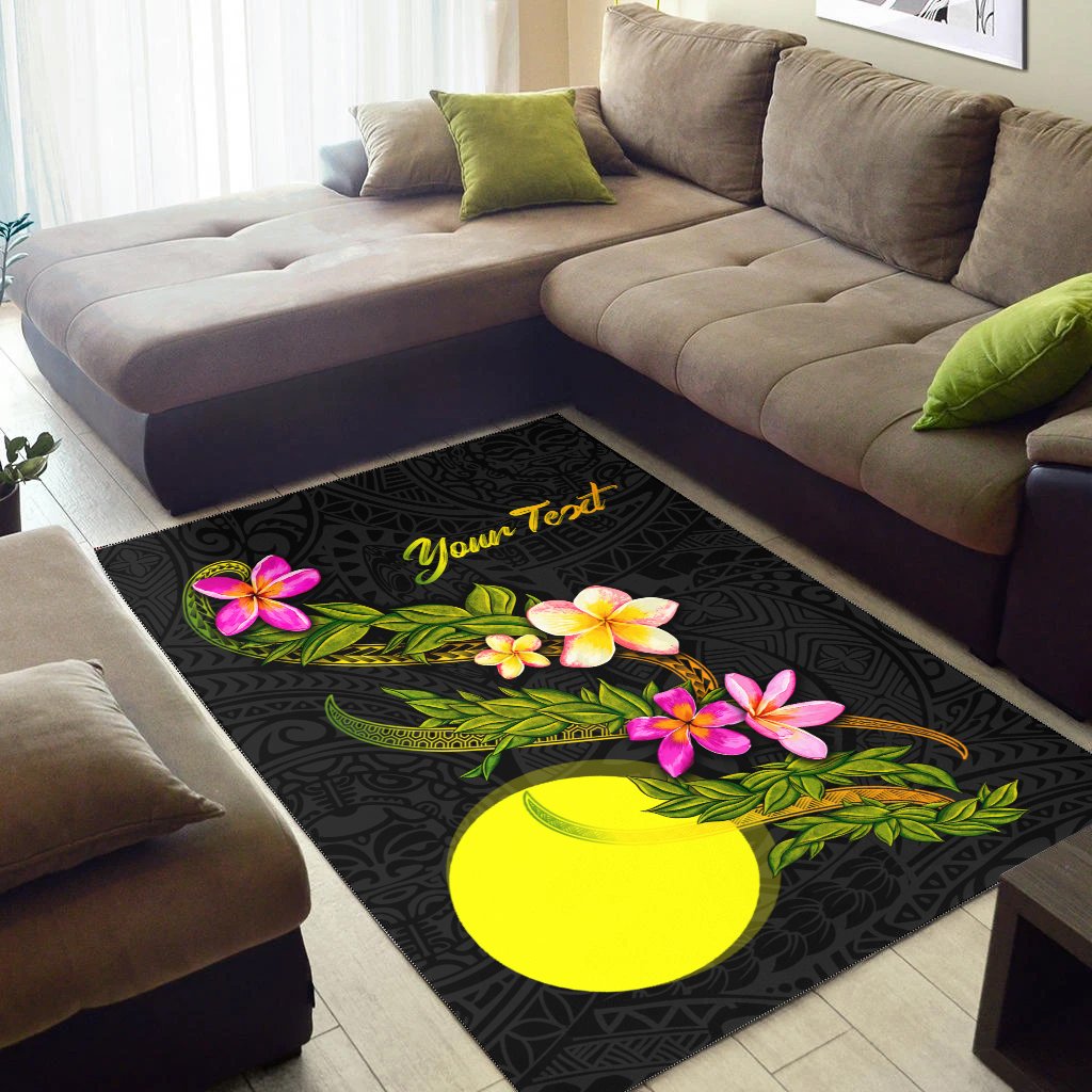 Palau Polynesian Custom Personalised Area Rug - Plumeria Tribal
