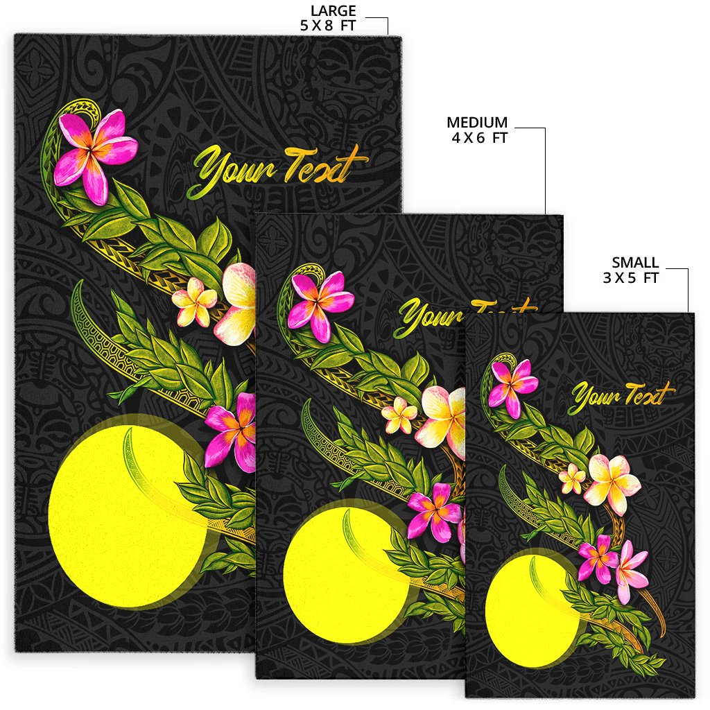 Palau Polynesian Custom Personalised Area Rug - Plumeria Tribal