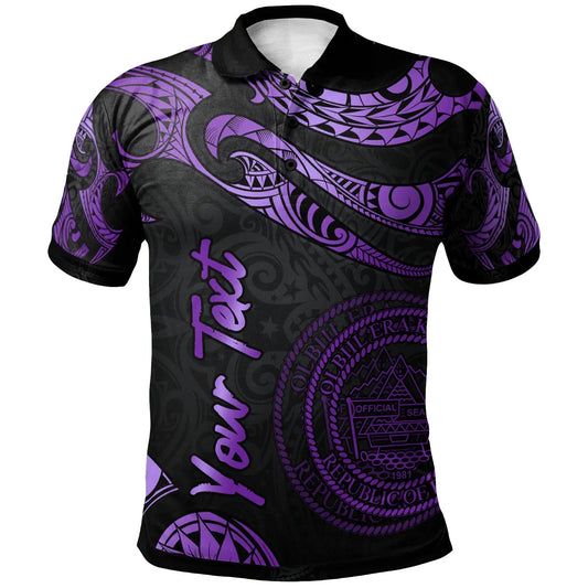 Palau Polynesian Custom Personalised Polo Shirt - Poly Tattoo Purple Version