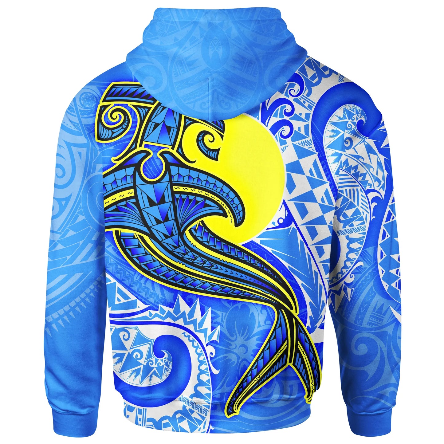 Palau Polynesian Hoodie - Palau Flag with Polynesian Tattoo