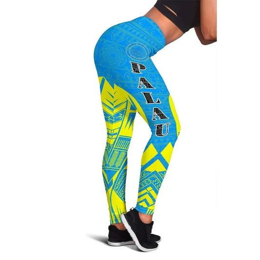 Palau Polynesian Legging - Polynesian Tattoo Flag Version