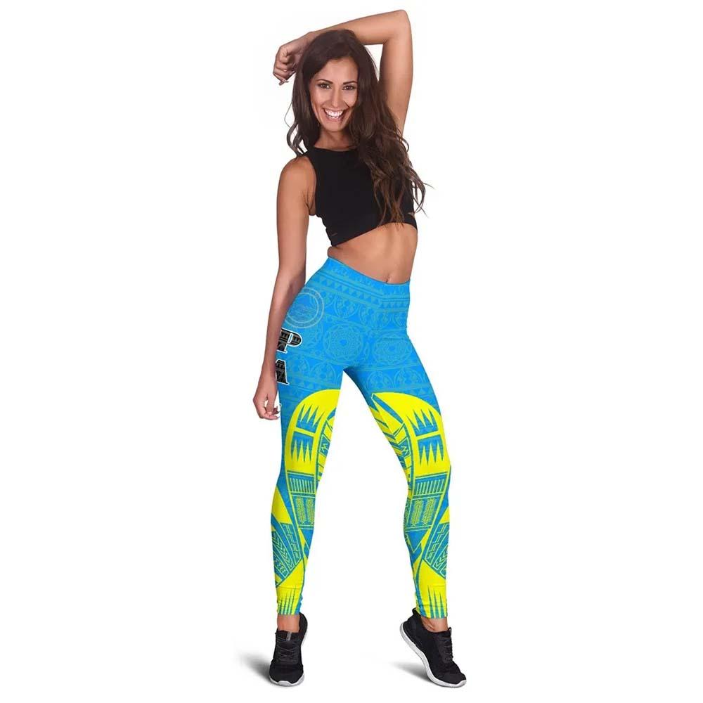 Palau Polynesian Legging - Polynesian Tattoo Flag Version