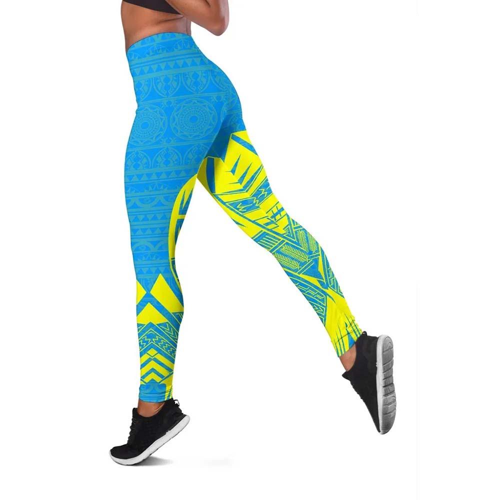 Palau Polynesian Legging - Polynesian Tattoo Flag Version