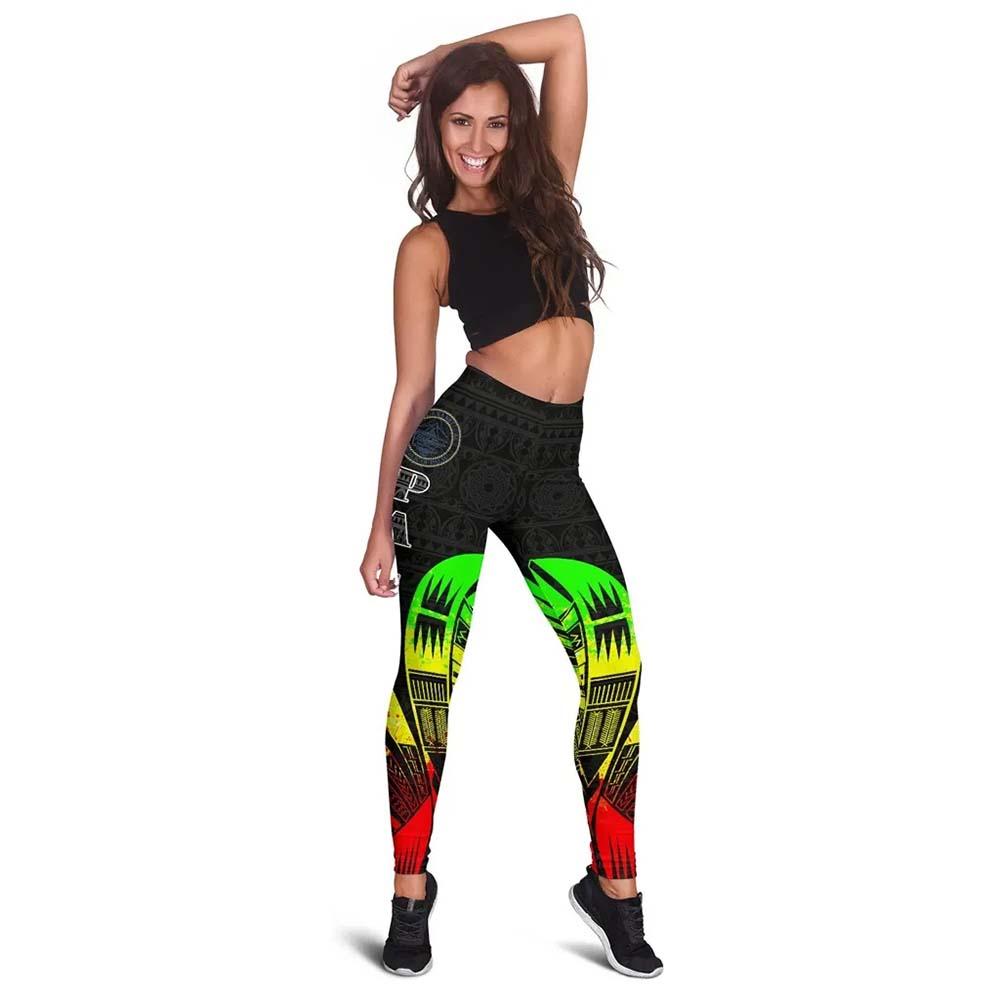 Palau Polynesian Legging - Polynesian Tattoo Reggae Version