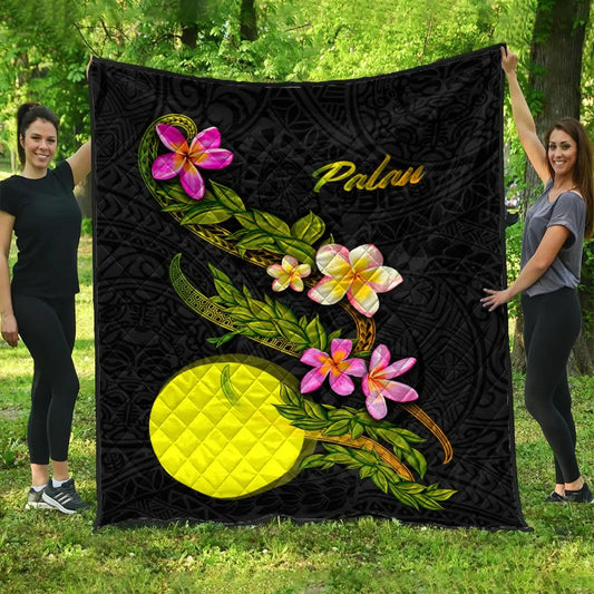 Palau Polynesian Quilt - Plumeria Tribal
