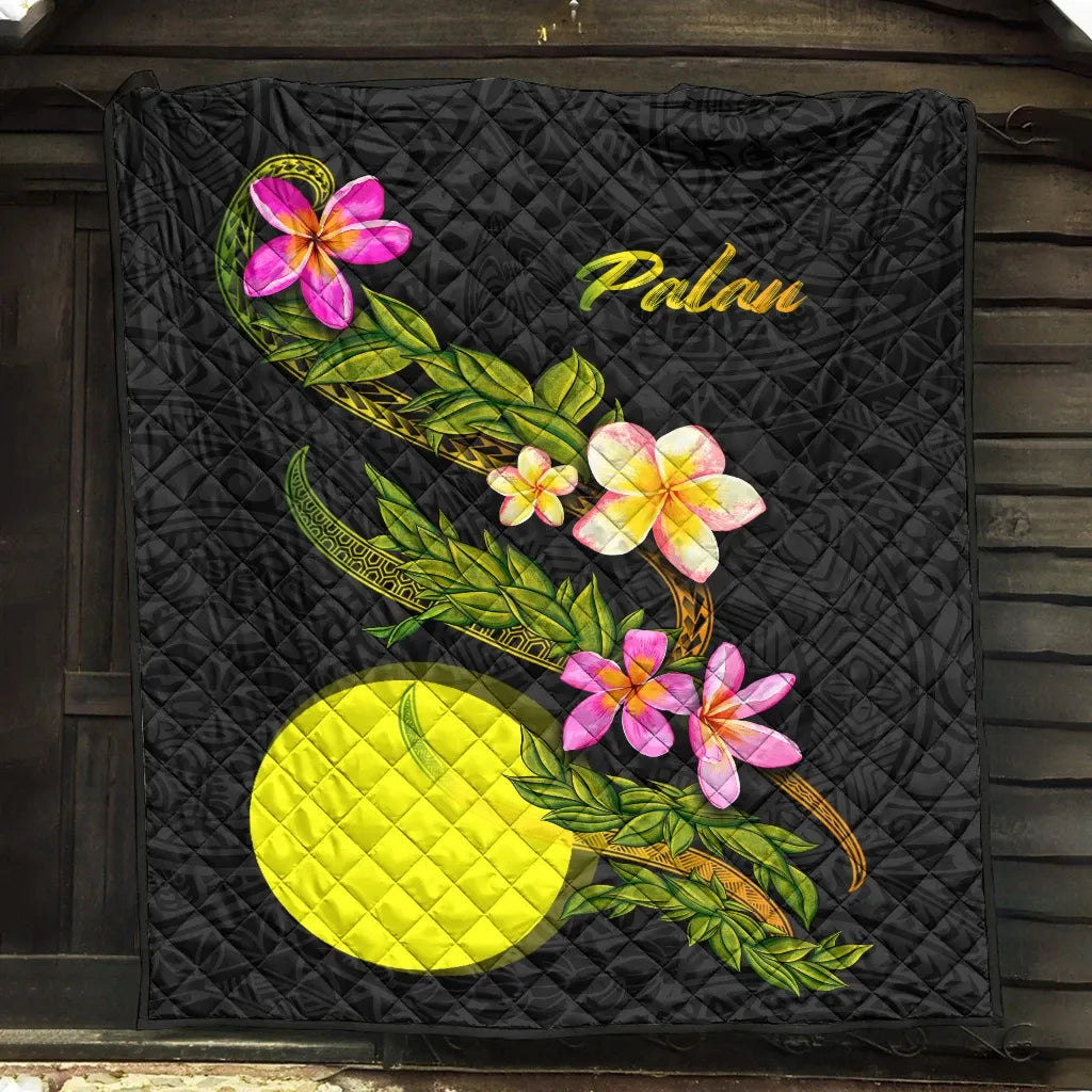 Palau Polynesian Quilt - Plumeria Tribal