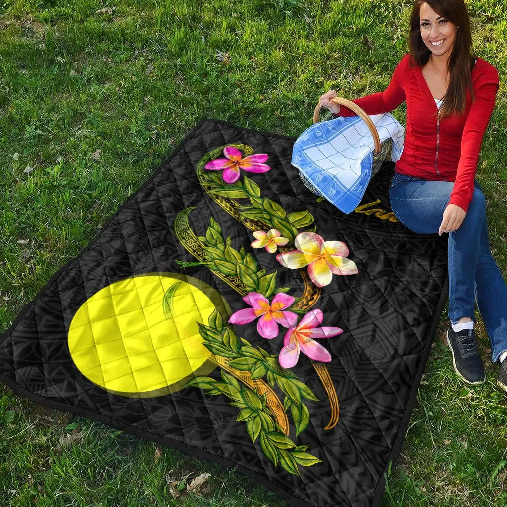 Palau Polynesian Quilt - Plumeria Tribal