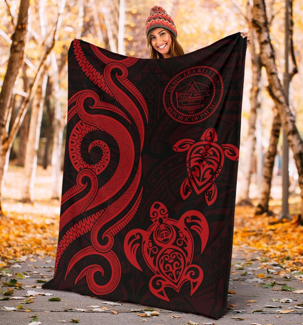 Palau Premium Blanket - Red Tentacle Turtle