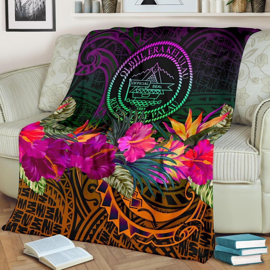 Palau Premium Blanket - Summer Hibiscus