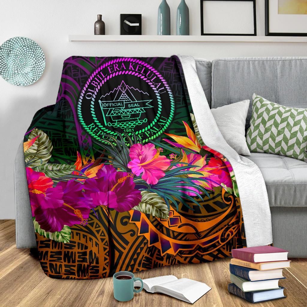 Palau Premium Blanket - Summer Hibiscus