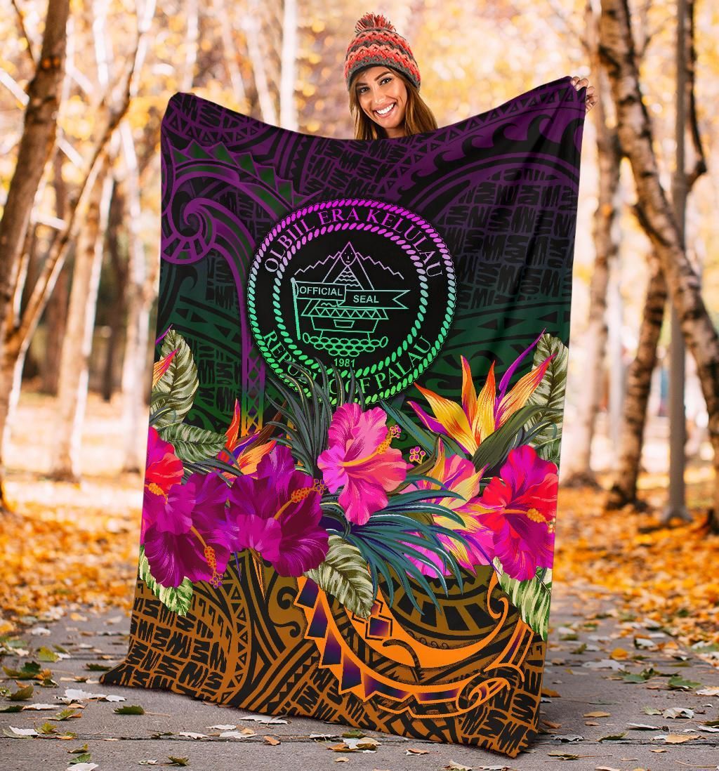 Palau Premium Blanket - Summer Hibiscus