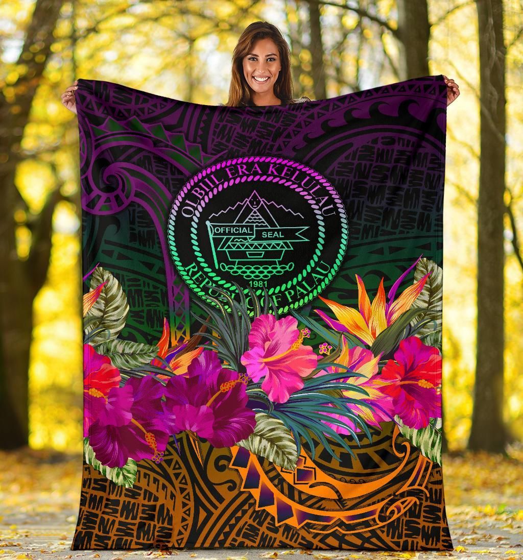 Palau Premium Blanket - Summer Hibiscus