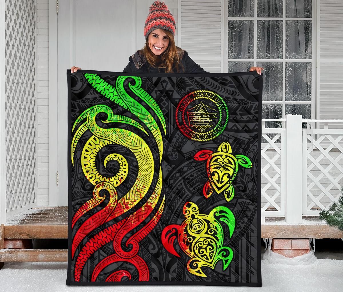 Palau Premium Quilt - Reggae Tentacle Turtle