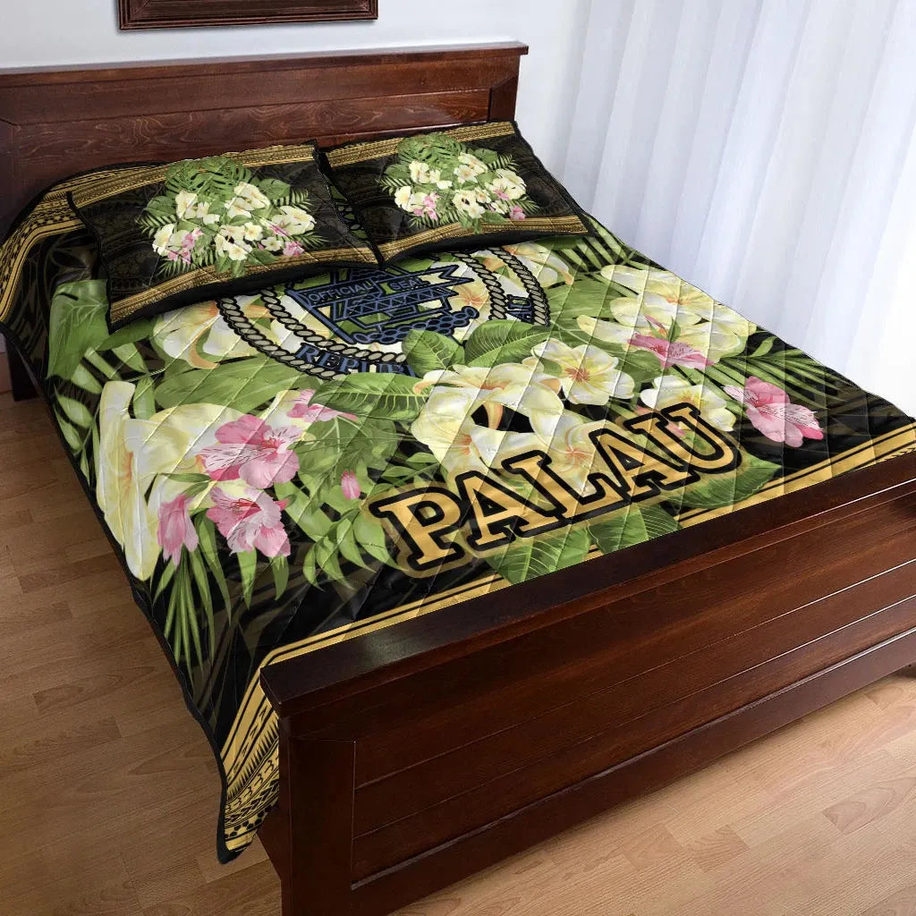 Palau Quilt Bed Set - Polynesian Gold Patterns Collection