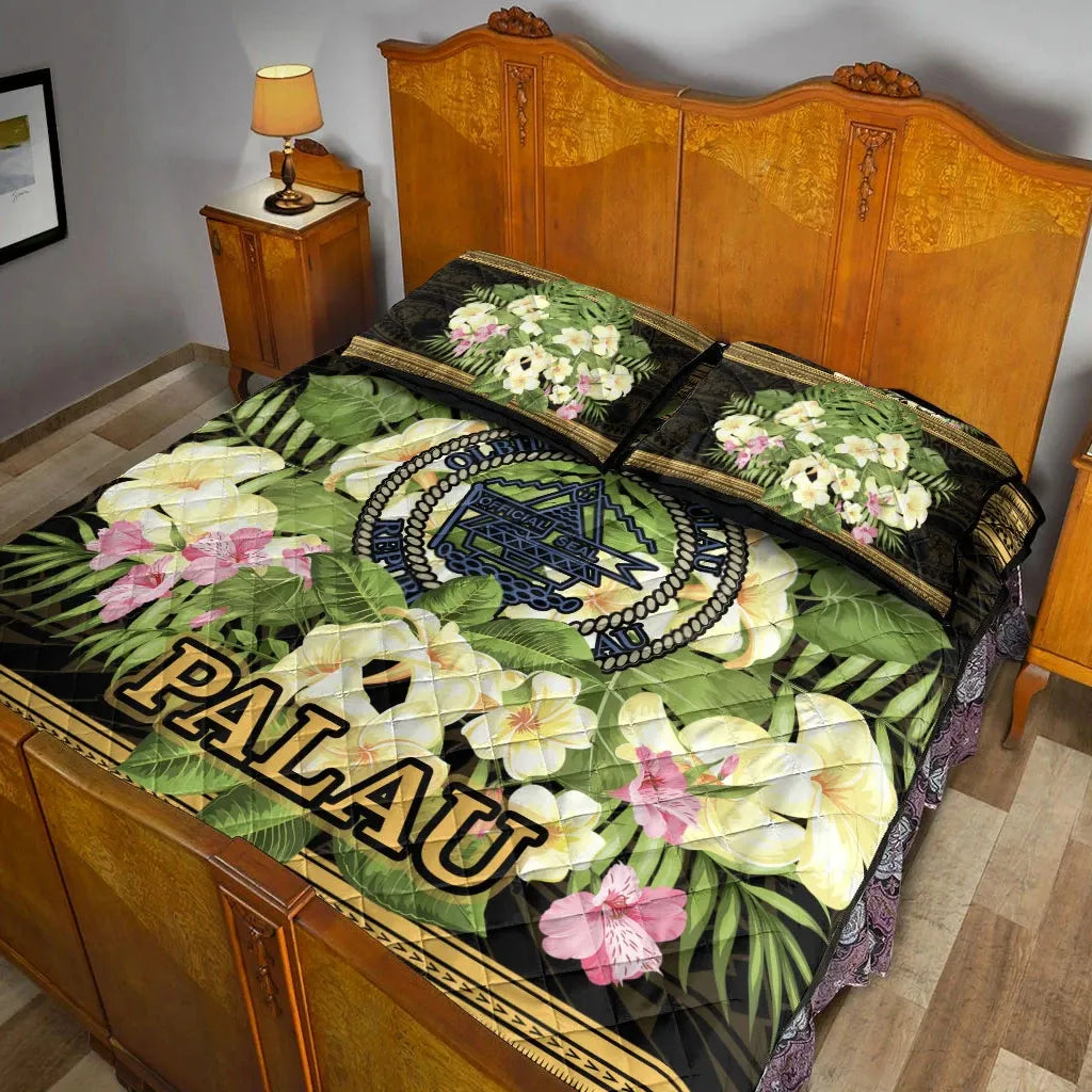 Palau Quilt Bed Set - Polynesian Gold Patterns Collection