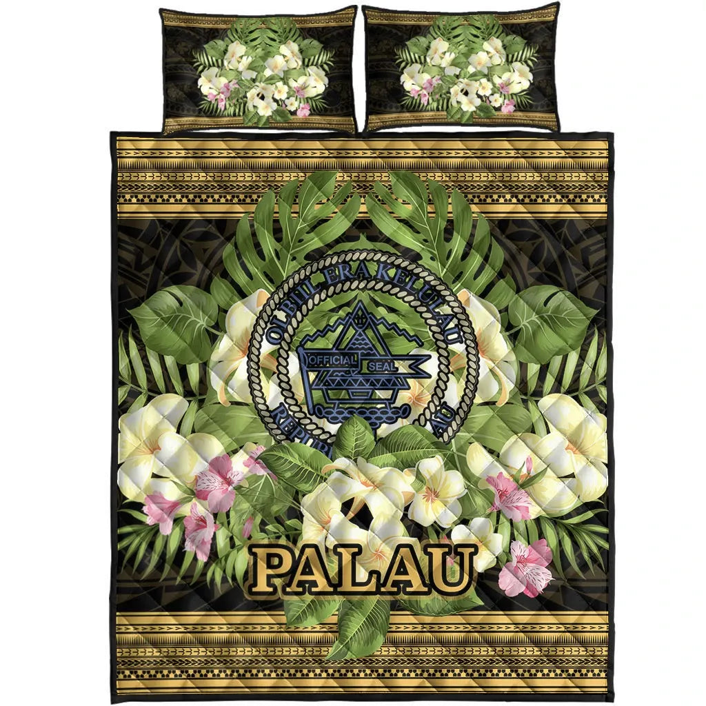 Palau Quilt Bed Set - Polynesian Gold Patterns Collection