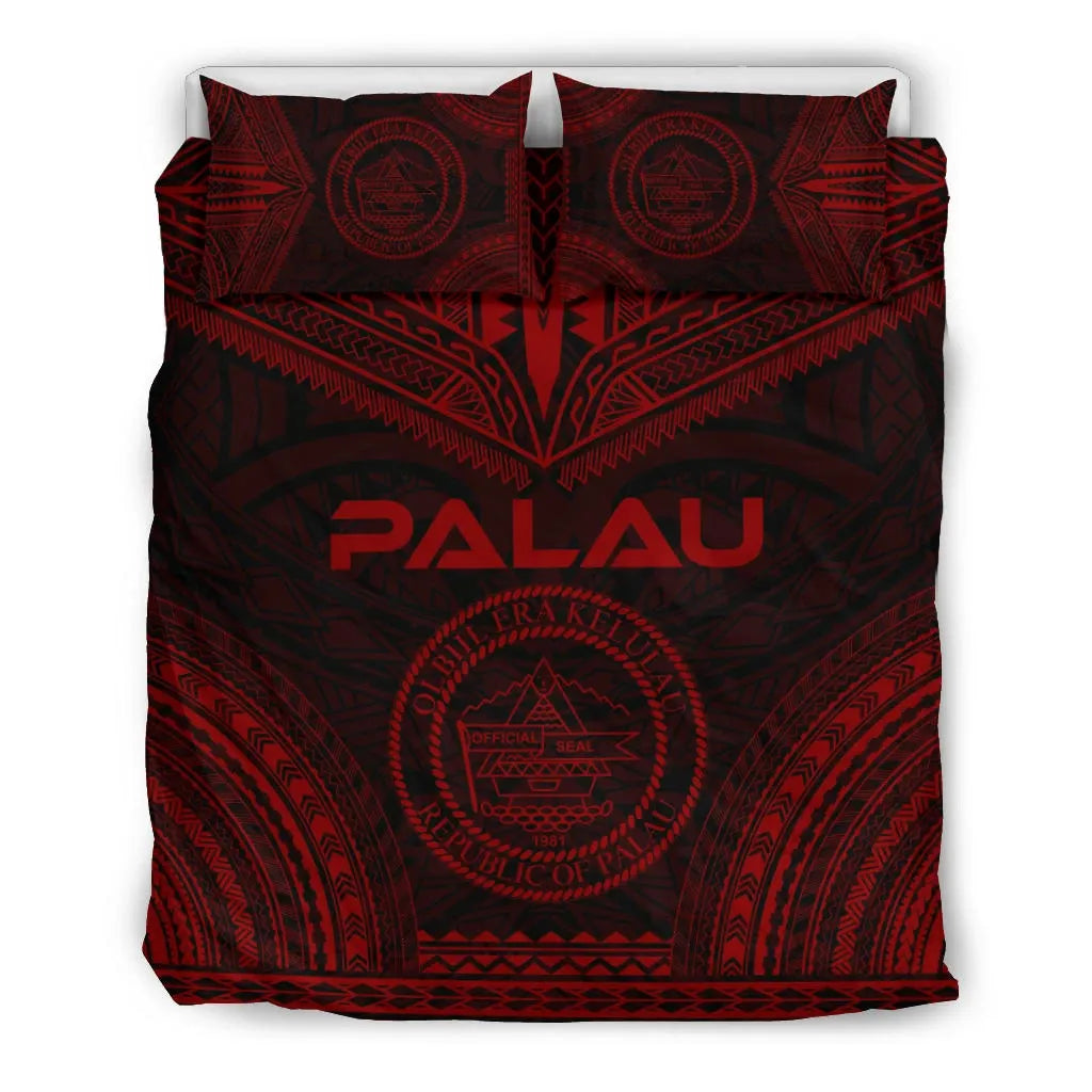 Palau Polynesian Chief Duvet Cover Set - Red Version