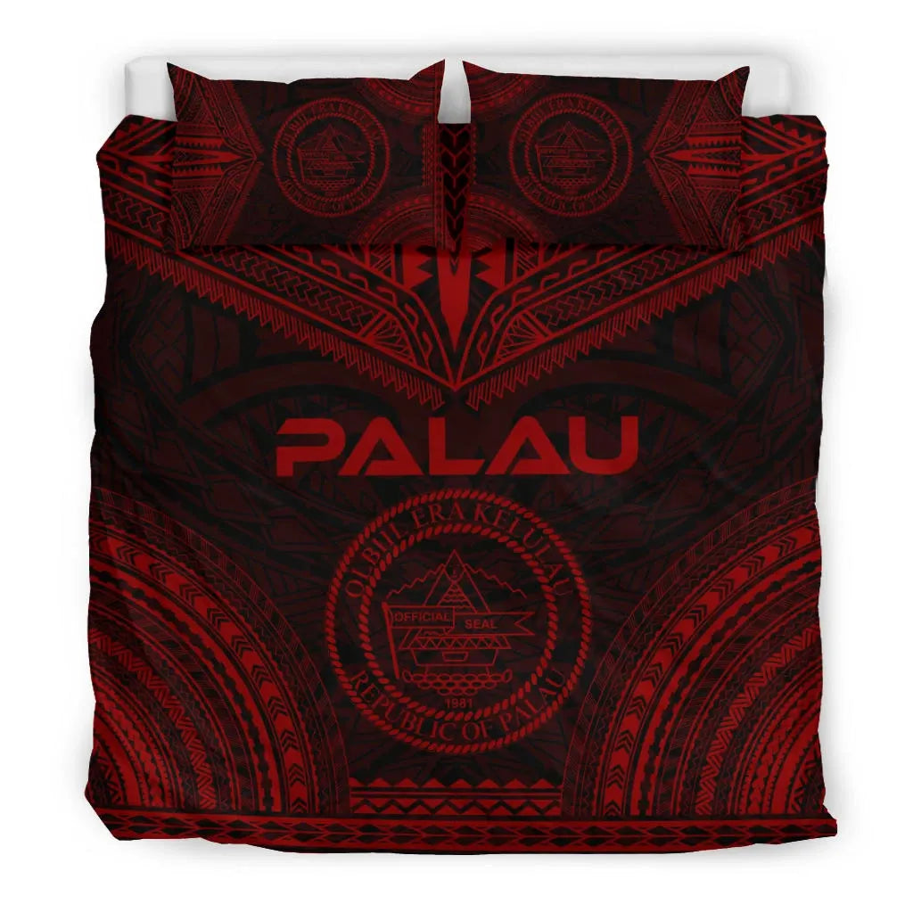Palau Polynesian Chief Duvet Cover Set - Red Version