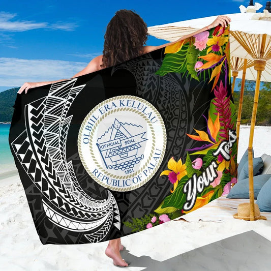 Palau Sarong - Custom Personalised Seal Spiral Polynesian Patterns