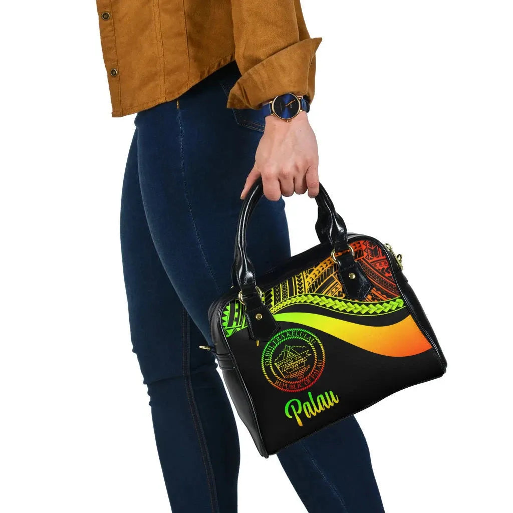 Palau Shoulder Handbag - Reggae Polynesian Tentacle Tribal Pattern Crest