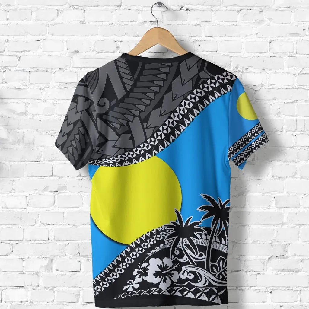 Palau T-Shirt - Palau Flag Fall In The Wave