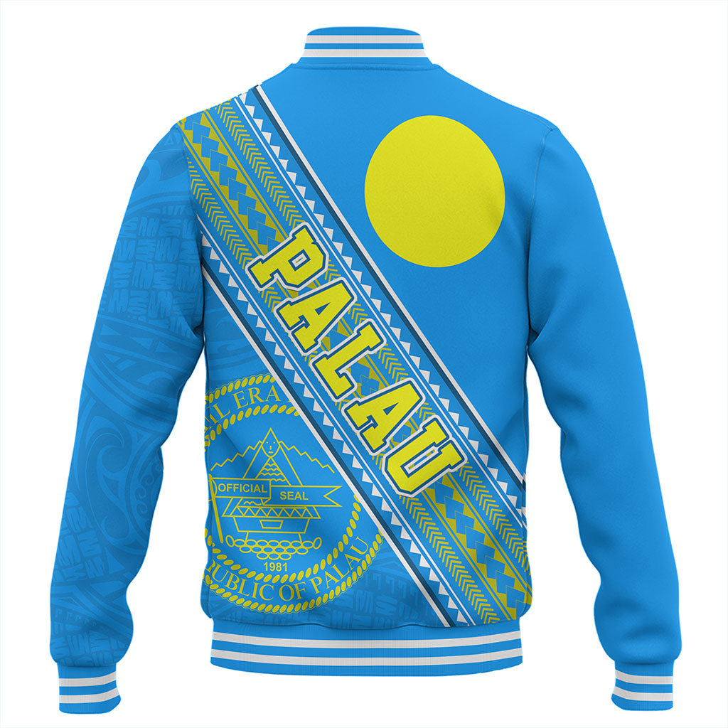 Palau Baseball Jacket Flag And Coat Of Arms