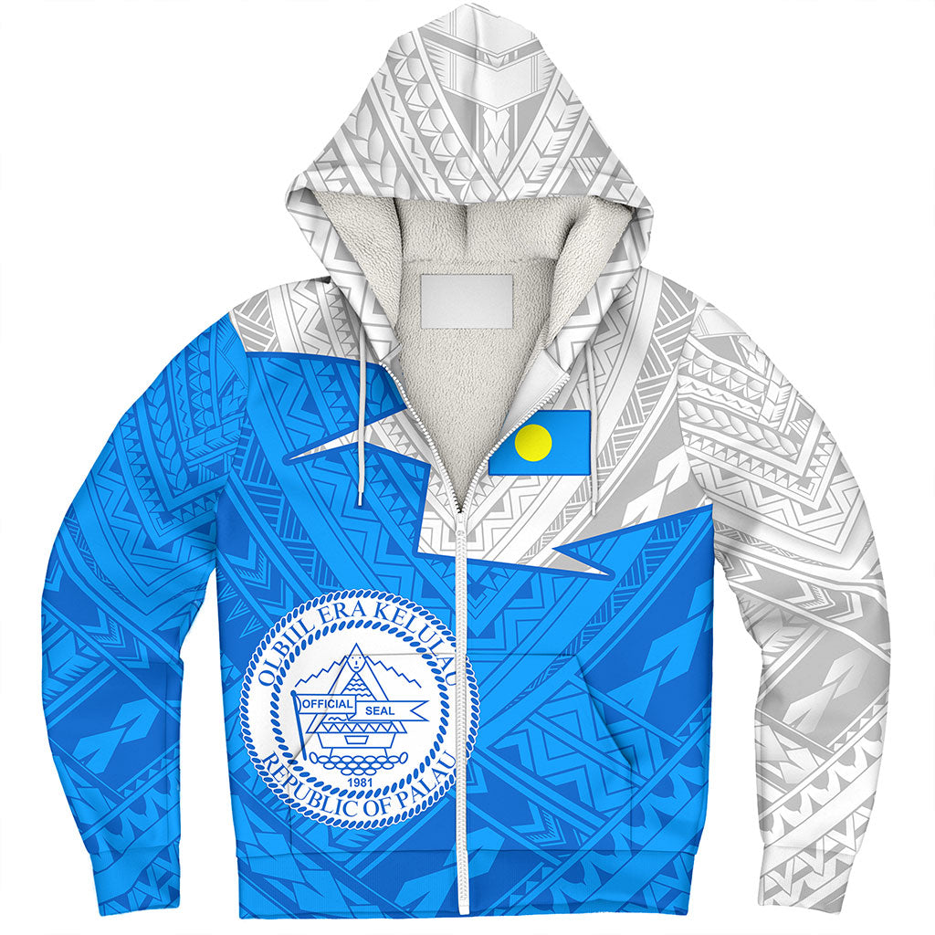 Palau Sherpa Hoodie Polynesian Tattoo Flag And Coat Of Arms