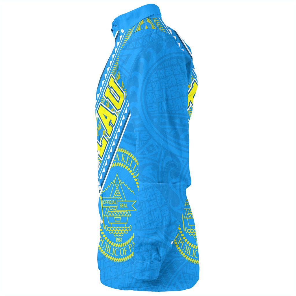 Palau Long Sleeve Shirt Flag And Coat Of Arms