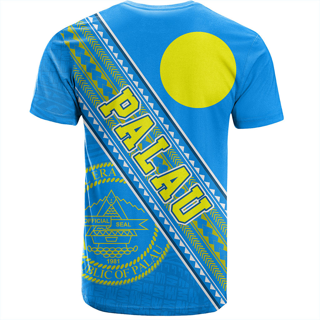 Palau T-Shirt Flag And Coat Of Arms