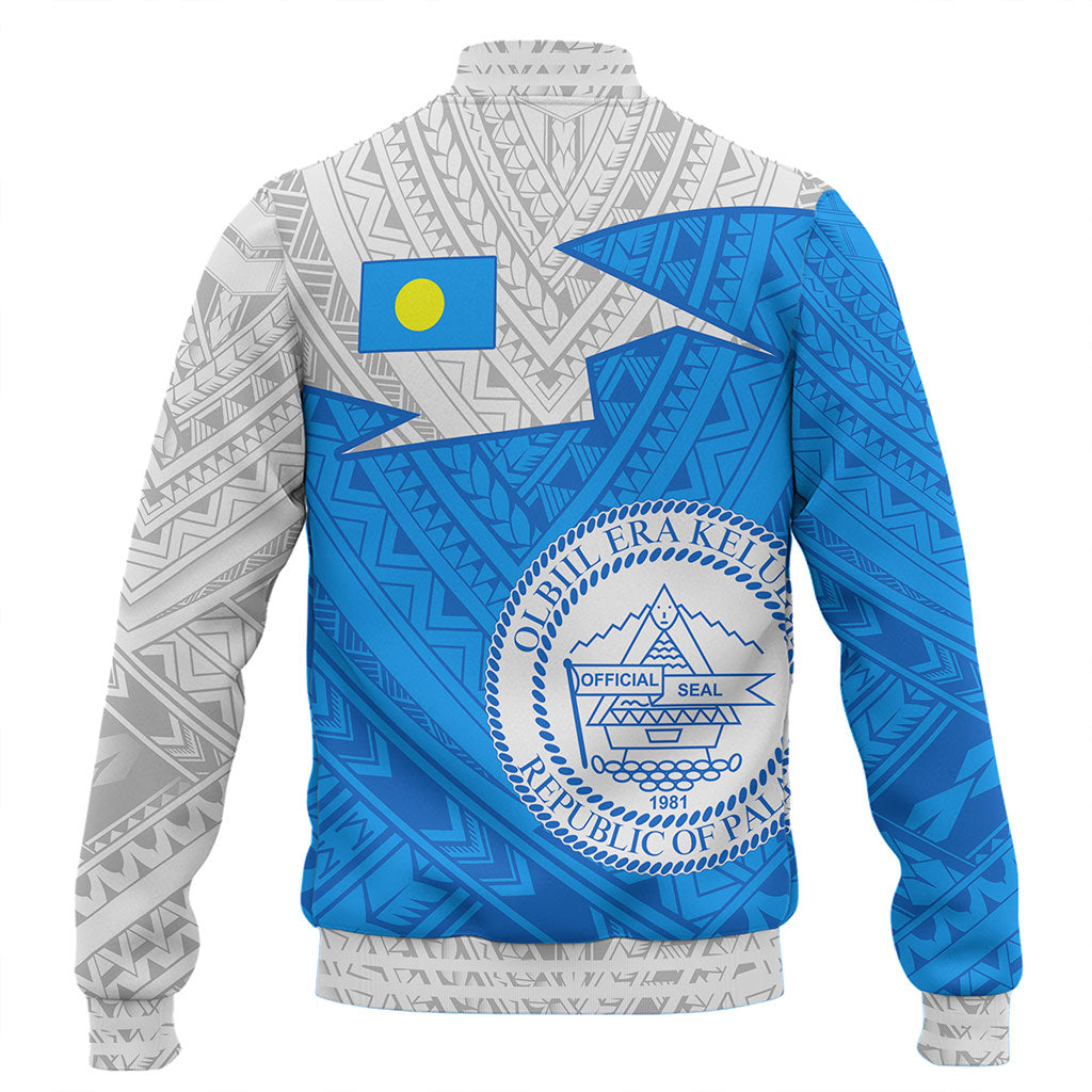 Palau Baseball Jacket Polynesian Tattoo Flag And Coat Of Arms