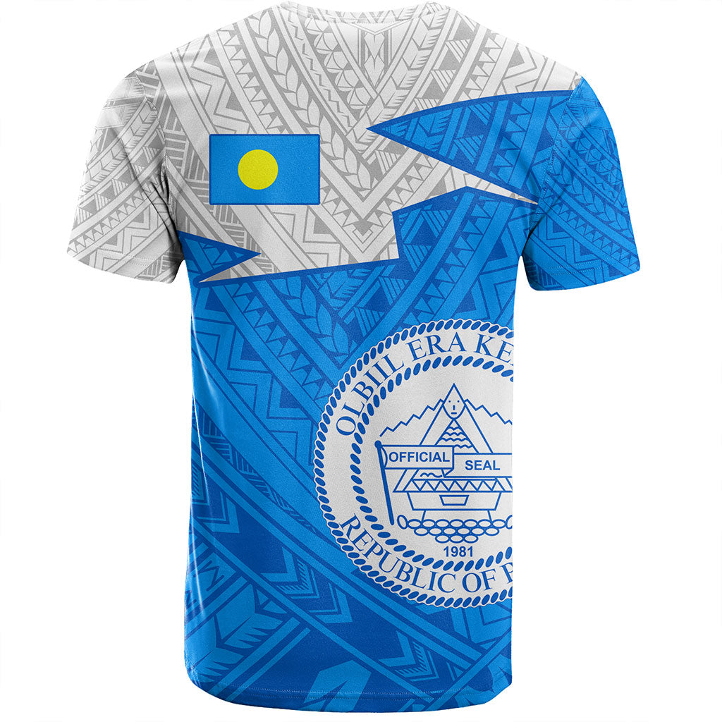 Palau T-Shirt Polynesian Tattoo Flag And Coat Of Arms