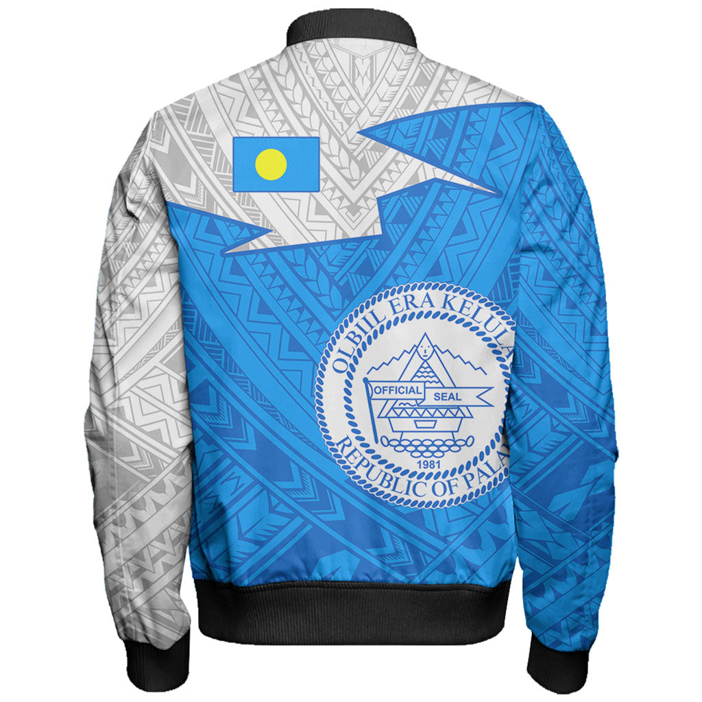 Palau Bomber Jacket Polynesian Tattoo Flag And Coat Of Arms
