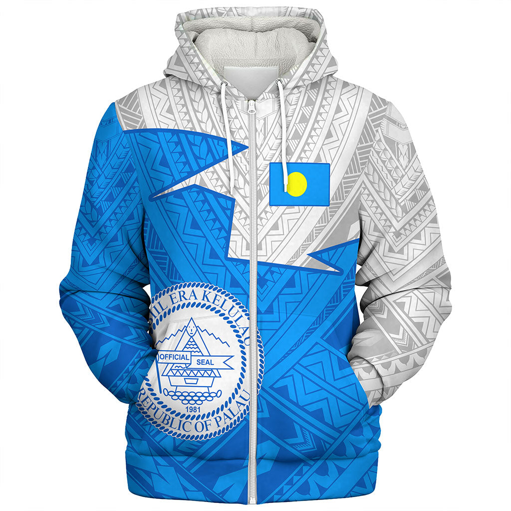 Palau Sherpa Hoodie Polynesian Tattoo Flag And Coat Of Arms