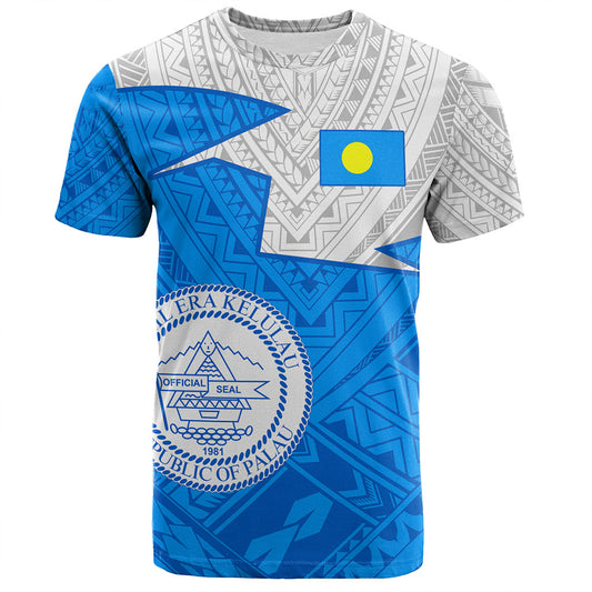 Palau T-Shirt Polynesian Tattoo Flag And Coat Of Arms