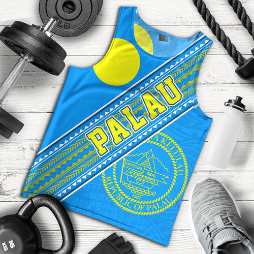 Palau Tank Top Flag And Coat Of Arms