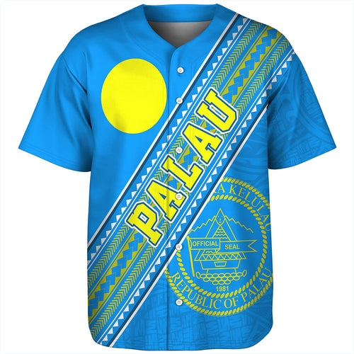 Palau Baseball Shirt Flag And Coat Of Arms