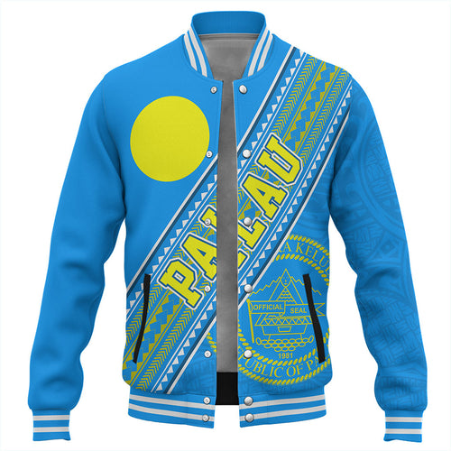 Palau Baseball Jacket Flag And Coat Of Arms