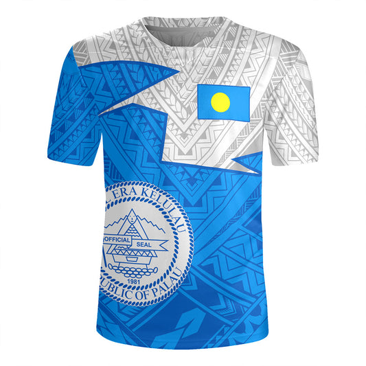 Palau Rugby Jersey Polynesian Tattoo Flag And Coat Of Arms