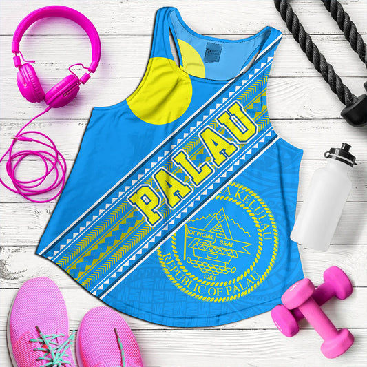 Palau Women Tank Flag And Coat Of Arms
