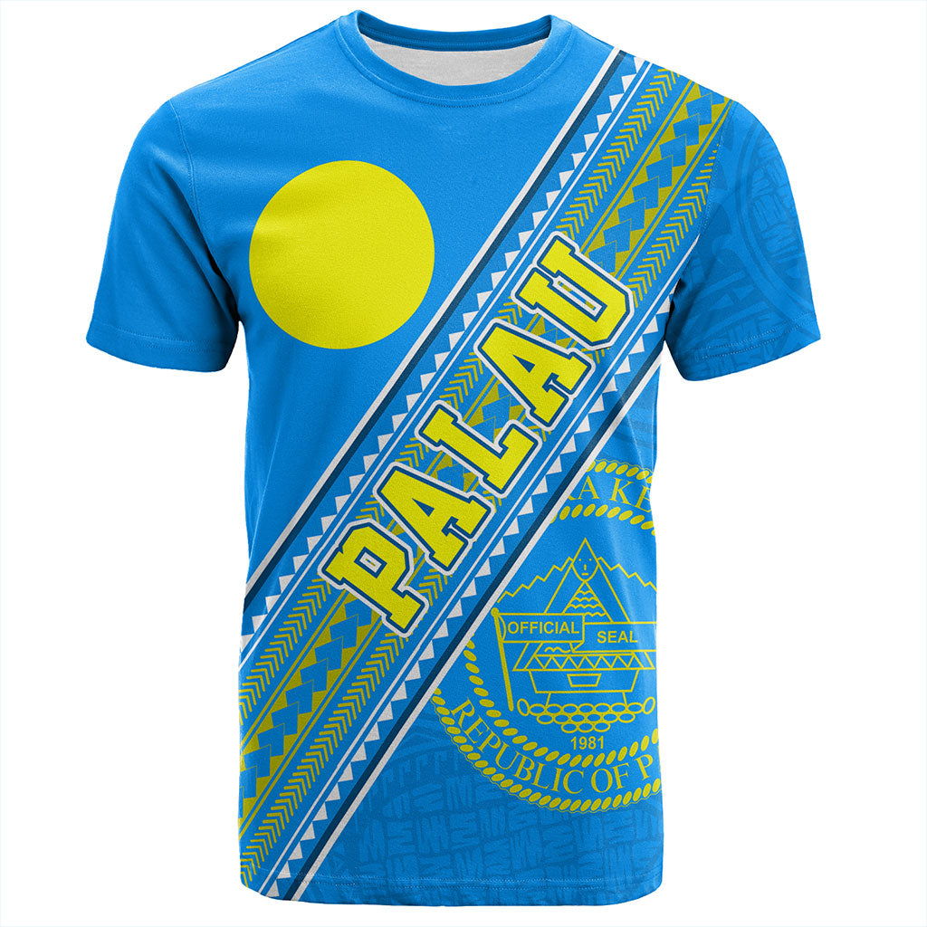 Palau T-Shirt Flag And Coat Of Arms