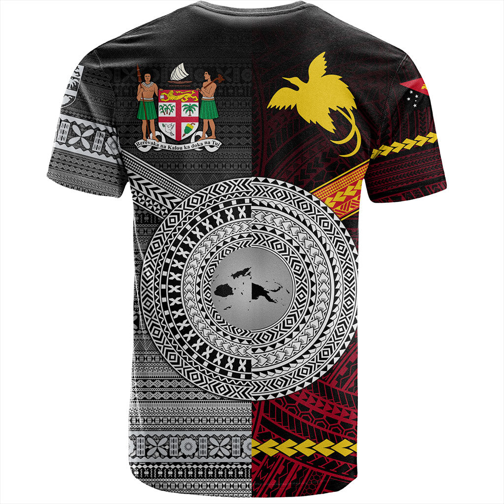 Fiji And Papua T-Shirt Polynesian And Tapa Together